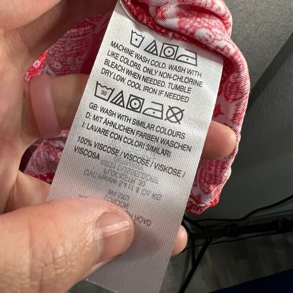 Destination 365 Regular Printed Short-Sleeve Midi Dress Red Abstract Size 1X - Picture 13 of 15